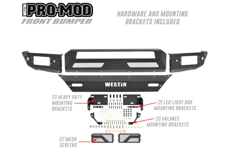 Westin 58-41005 Chevy Silverado 1500 2016-2018 Pro-Mod Front Bumper Non-Winch