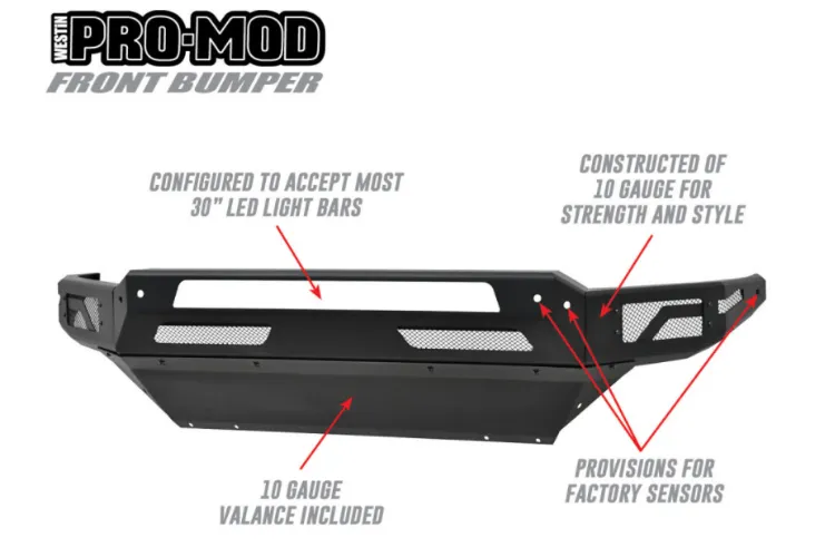 Westin 58-41025 Dodge Ram 1500 2013-2018 Pro-Mod Front Bumper Non-Winch