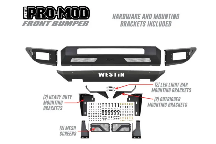 Westin 58-41165 Chevy Silverado 2500/3500 2015-2019 Pro-Mod Front Bumper Non-Winch