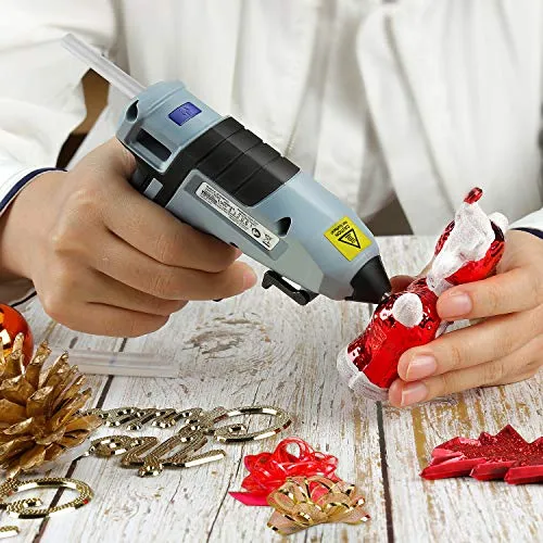 WORKPRO Cordless Hot Glue Gun, Fast Preheating Glue Gun Kit with 20 Pcs Premium Mini Glue Gun Sticks, Smart-Power-off Hot Melt Glue Gun Built-in 2600 mAh Lithium-ion (Upgraded Version)