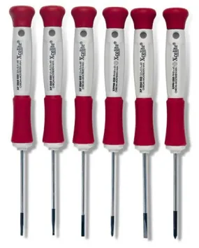 Xcelite XP600 ESD-Safe Precision Slotted and Phillips® Screwdriver Set, 6 piece