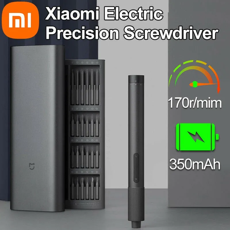 Xiaomi Mijia Electric Precision Screwdriver Magnetic Kit with 24 PCS Screw Heads Power Tools Sets for Smart Home PC Phone Repair