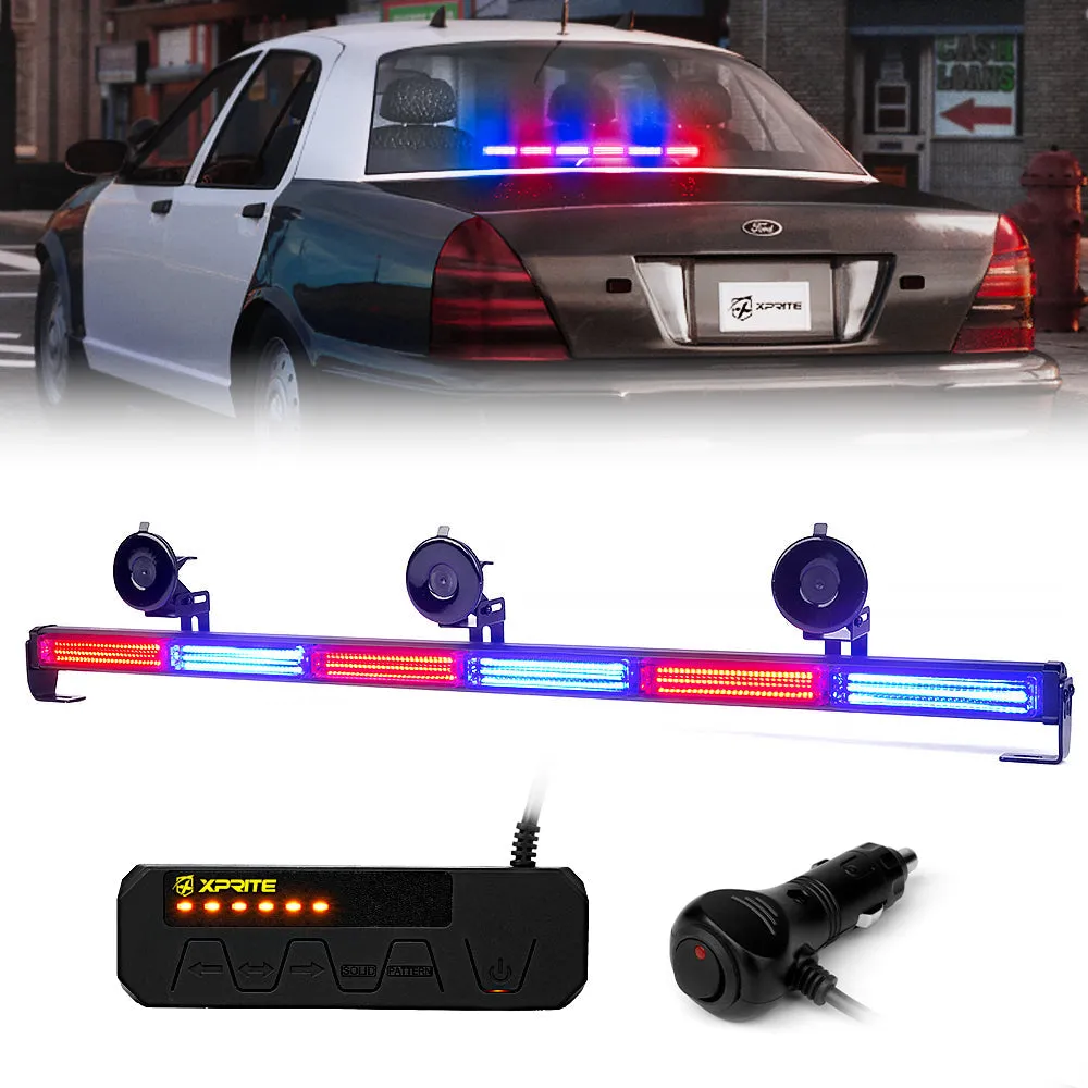 Xprite 35" G2 Warrant Series Traffic Advisor COB LED Strobe Light Bar - Red-Blue/White-Amber/Amber