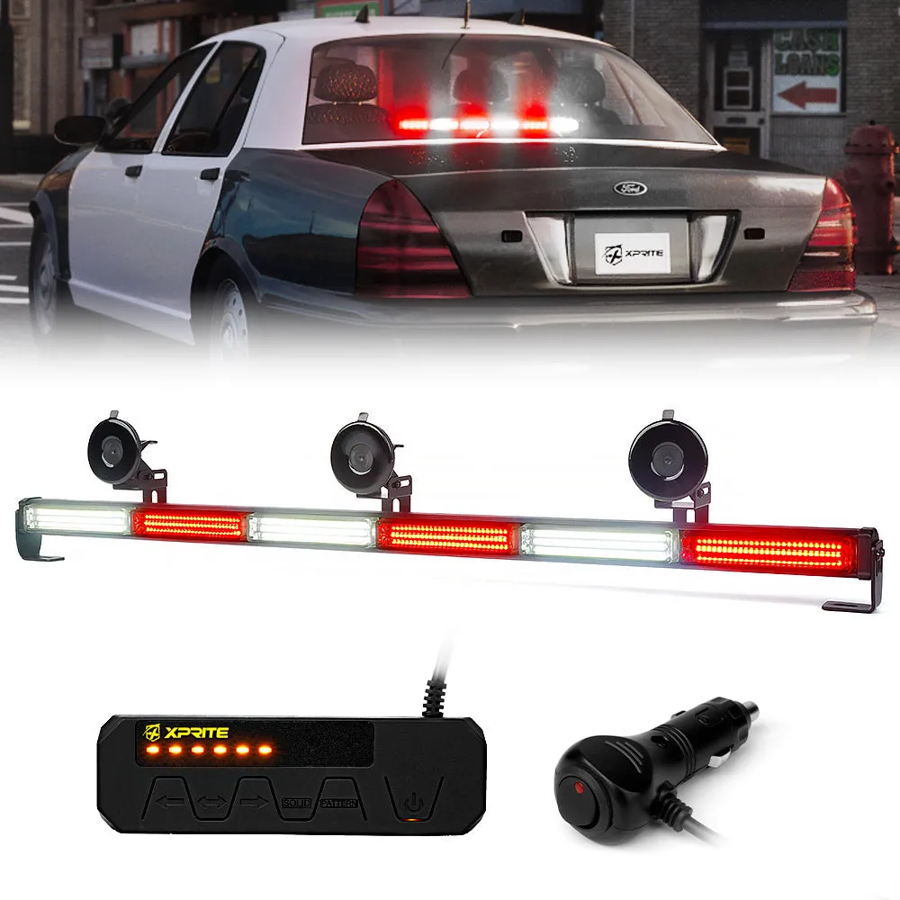 Xprite 35" G2 Warrant Series Traffic Advisor COB LED Strobe Light Bar - Red-Blue/White-Amber/Amber