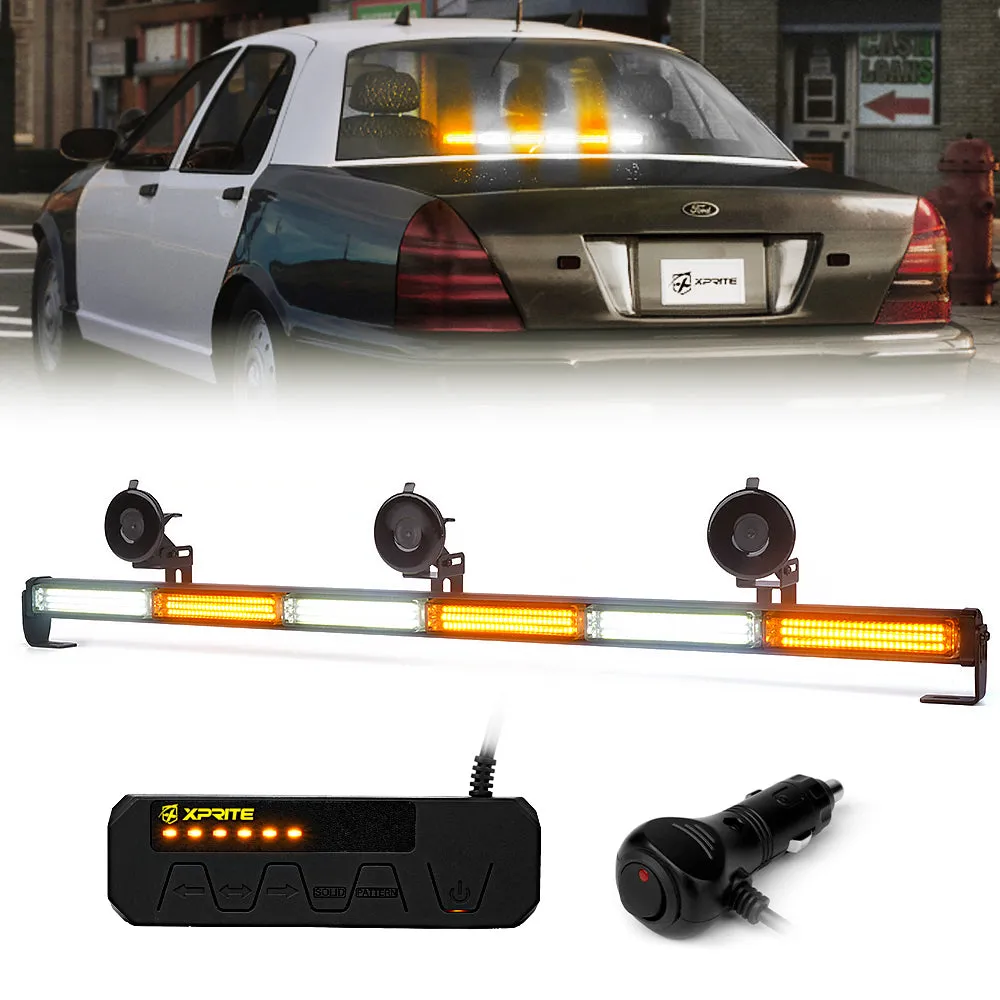 Xprite 35" G2 Warrant Series Traffic Advisor COB LED Strobe Light Bar - Red-Blue/White-Amber/Amber