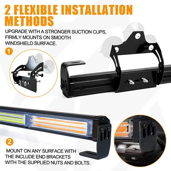 Xprite 35" G2 Warrant Series Traffic Advisor COB LED Strobe Light Bar - Red-Blue/White-Amber/Amber