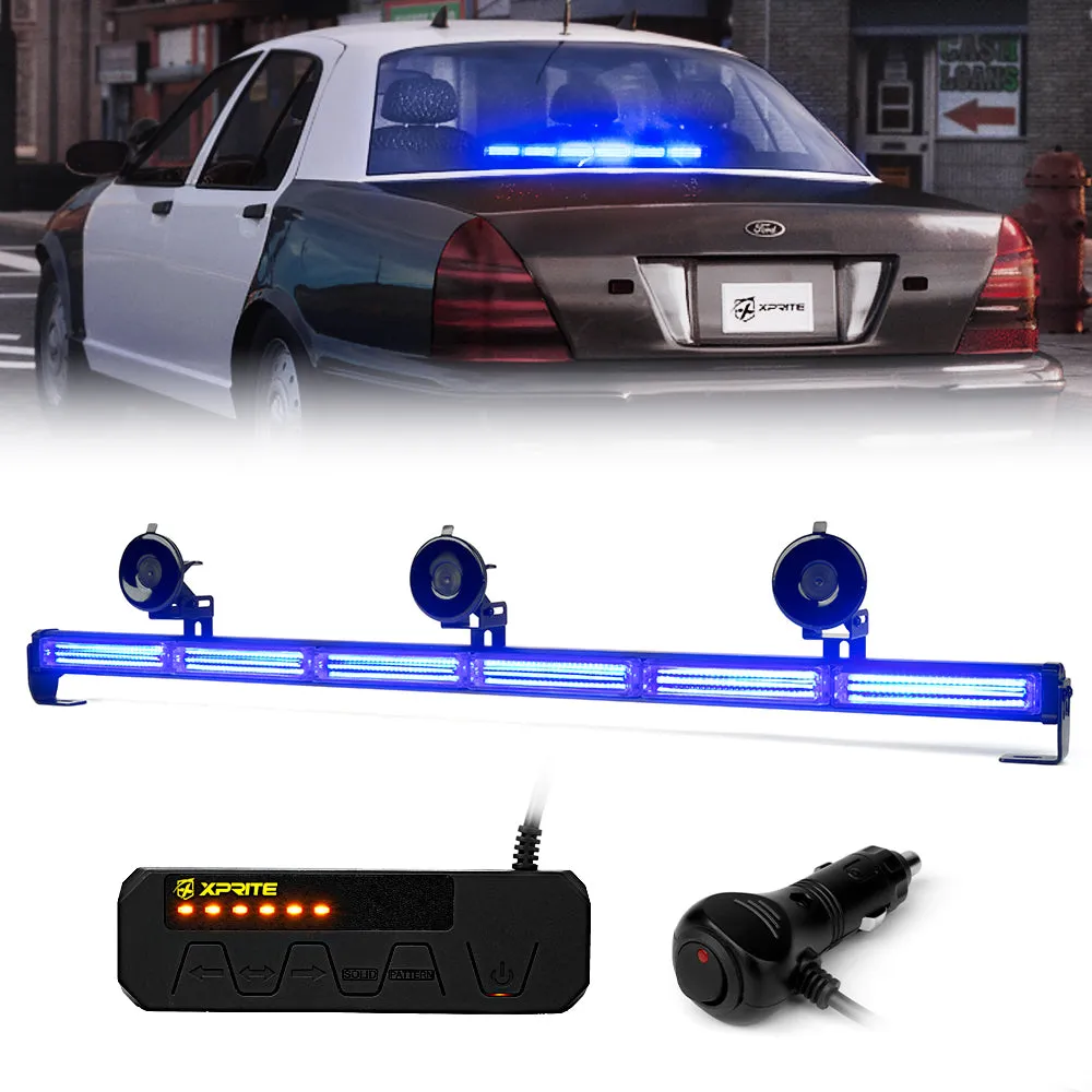 Xprite 35" G2 Warrant Series Traffic Advisor COB LED Strobe Light Bar - Red-Blue/White-Amber/Amber