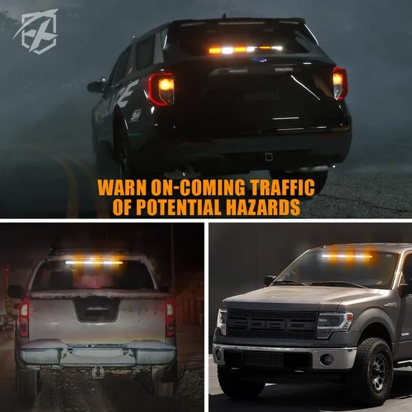 Xprite 35" G2 Warrant Series Traffic Advisor COB LED Strobe Light Bar - Red-Blue/White-Amber/Amber